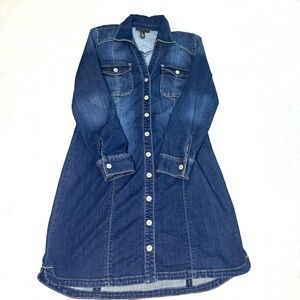 INC International Concepts Blue Denim button denim dress